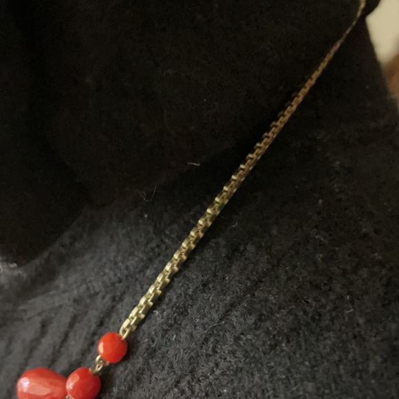 Gold & Orange Mini Medallion Bib Necklace - Picture 4 of 5